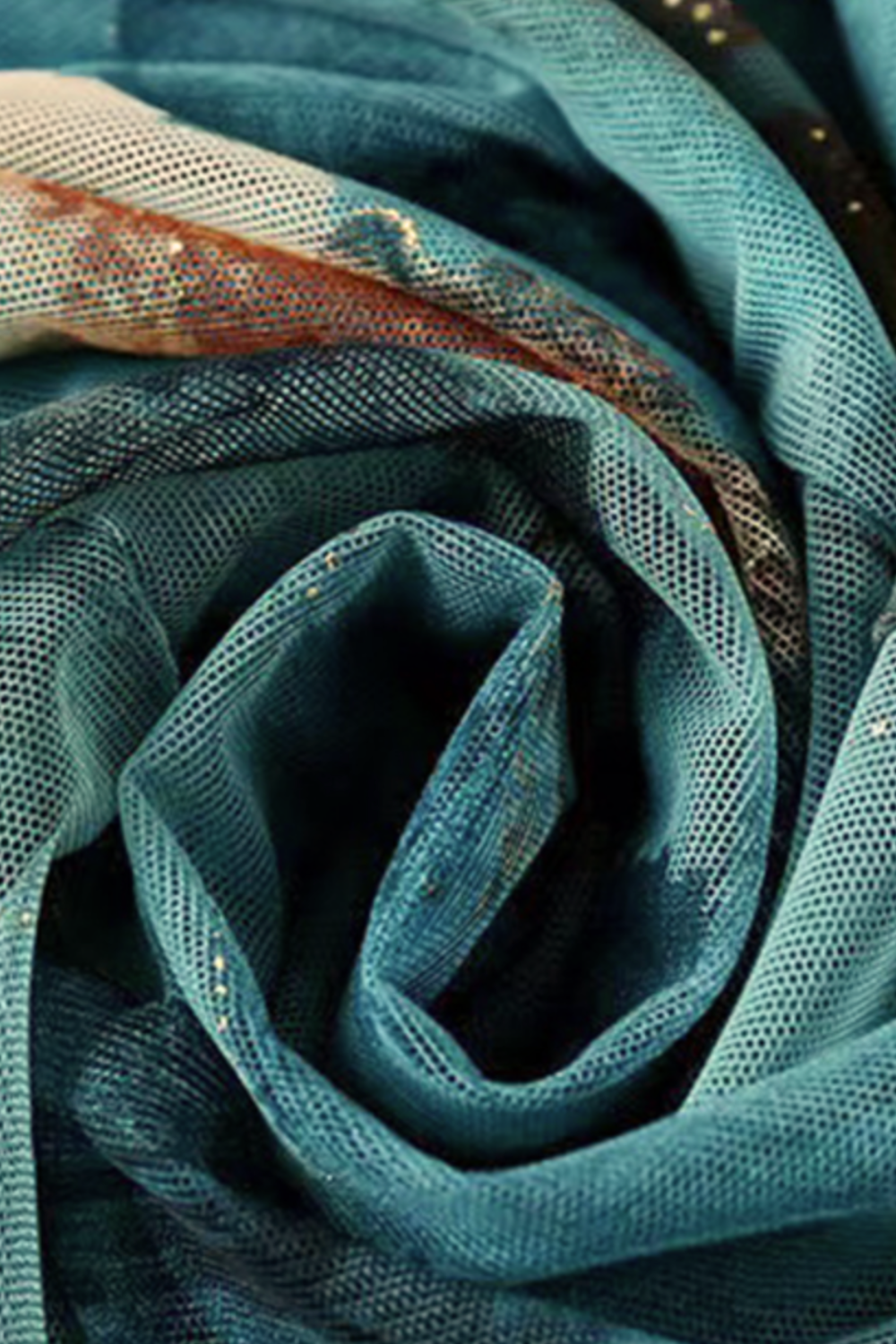 Adelaide Teal Floral Mesh Dress